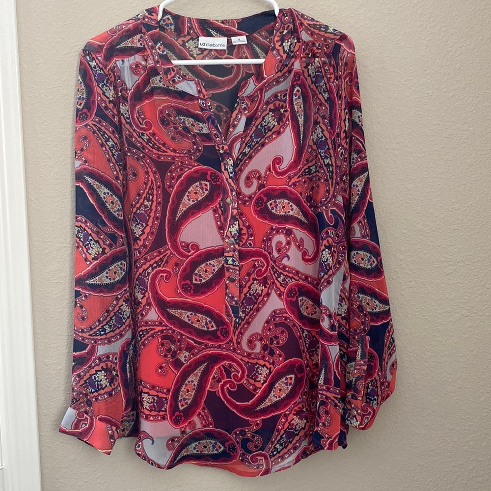Liz Claiborne Women's Blouse attached Cami Size: Medium